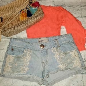 Jolt Jean & Lace Shorts